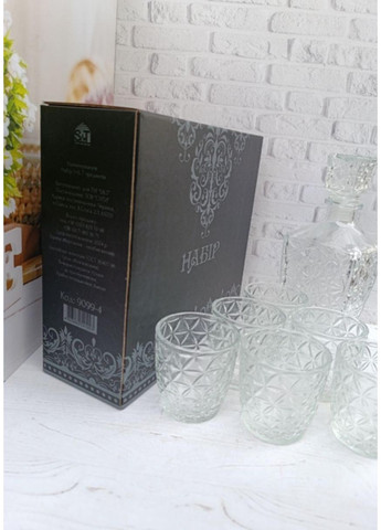 Набор для виски 9099-4 стеклянный графин 800 мл стаканы 6 шт по 200 мл 7 предметов SNT (349729473)