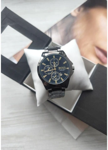 Мужской подарочный набор часы и кожаный ремень total black BR-S (378616717)