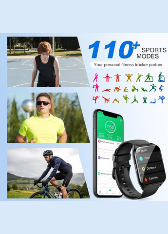 УЦІНКА! Cмарт годинник DUSONLAP, 1,85-дюймовий Smartwatch з набором/відповіддю дзвінків, пульсометром/SPo2/монітором сну, IP68 Smart Watch (323135501)