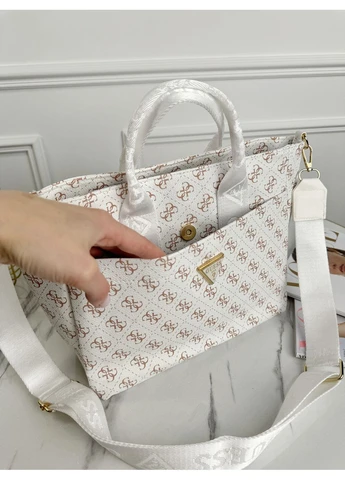 Сумка жіноча Guess Medium Гес шопер білий шоппер MDR No Brand (369934910)