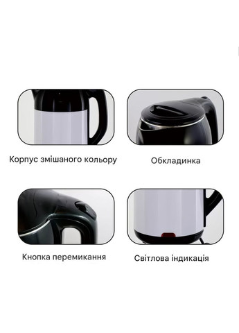 Электрочайник дисковый из нержавеющей стали чайник электрический 1500 Вт 1,8 л (CB548) Crownberg (361161857)