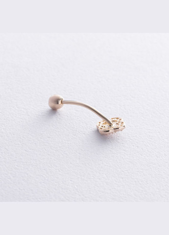 Золотий пірсинг у пупок Конюшина з фіанітами пир00261 Oniks (264023257)