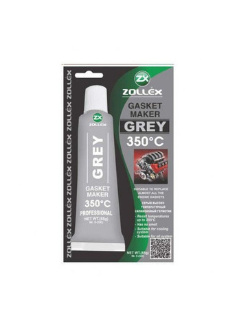 Герметик прокладка Grey Gasket Maker +350 ° C сірий 25г Zollex (352764765)