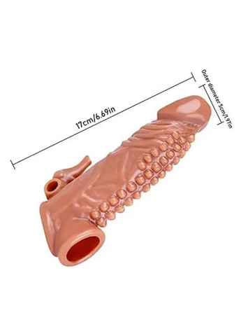 Насадка на пеніс рельєфна силіконова з вібрацією Слон Вібро насадка для статевого члена + ЛУБРИКАНТ 25 мл No Brand (330822965)
