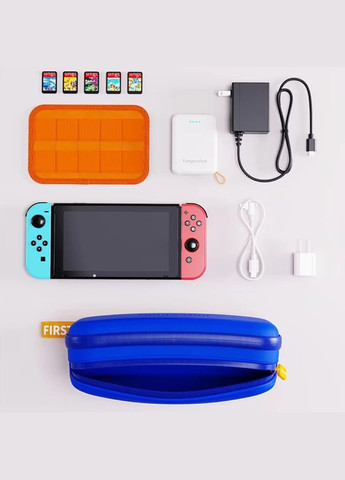 Сумка чехол для приставки кейс для консоли Nintendo Switch и аксессуаров на 2 отделения, синяя No Brand (354829449)