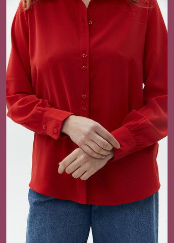 Червона блуза жіноча базова червона mkaz6403-6 Modna KAZKA