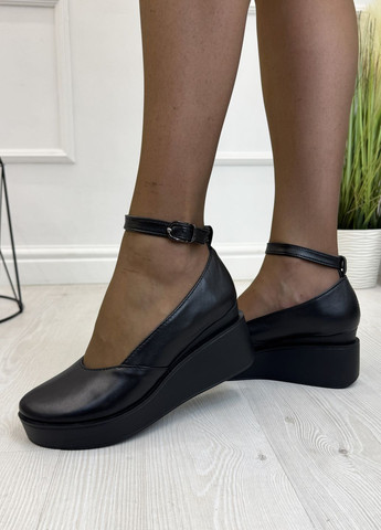 Vasha para Туфли женские кожаные на платформе. Цвет черный лодочки черный з натуральная кожа, украина — демисезон (360767602)