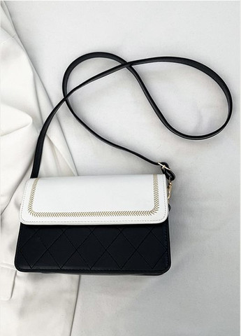 Жіноча сумка 6037 крос-боді чорно-біла No Brand (303323086)