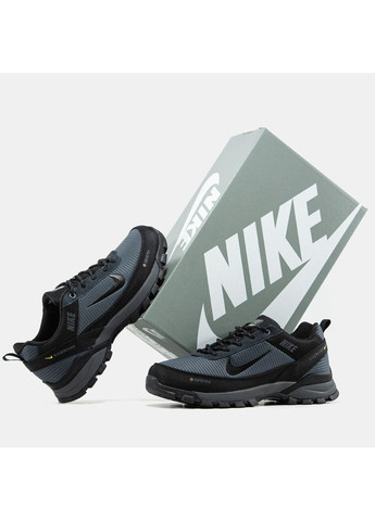 Темно-серые демисезонные кроссовки мужские nike rivah gore-tex grey black | найк ривах темно-серые No Brand