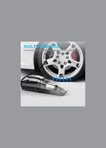 Ручний універсальний автомобільний пилосос B3 з барометром компресора, 120W, Чорний (GK516P) Grikey (302392426)