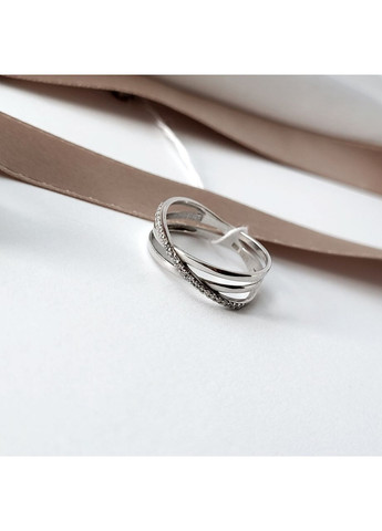 Серебряное кольцо Дорожка с Белыми Камнями размер серебро 925 пробы Родированное 1522 1.47г No Brand (306854855)