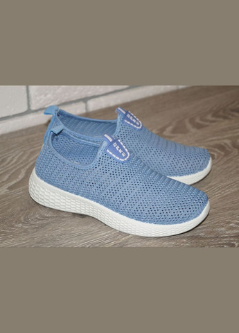 Блакитні літні кросівки текстильні для дівчинки літні блакитні Yalike