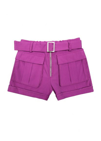 Фиолетовый летний костюм подростковый для девушки y21199-y21198 шорты-карго + фиолетовый футболка с белым. с шортами Y-Clu