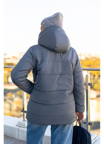 Графітова зимня жіноча зимова куртка з утеплювачем синтепон 250 — заміри в описі куртка-пальто DK/DL Мода без кордонів