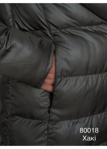 Оливкова (хакі) зимня жіноче пальто куртка єврозима куртка-пальто No Brand