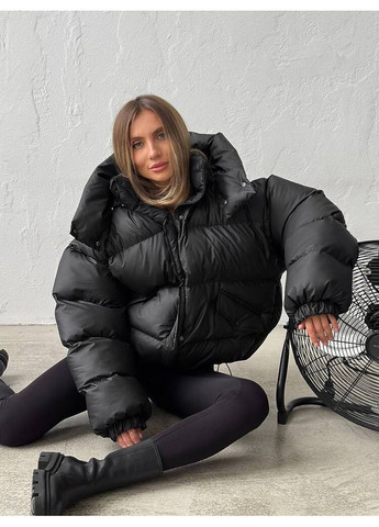 Черная зимняя женская зимняя куртка transformer с капюшоном (mil488) milirud