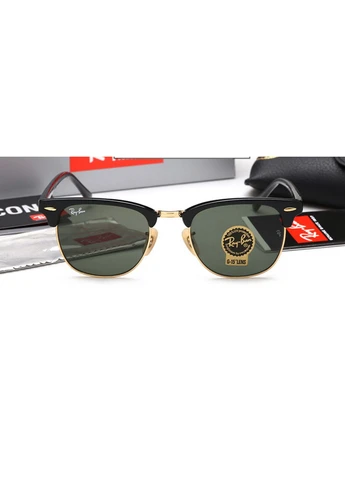 Женские солнцезащитные очки в стиле RB 3016 clubmaster black LUX No Brand (402238285)