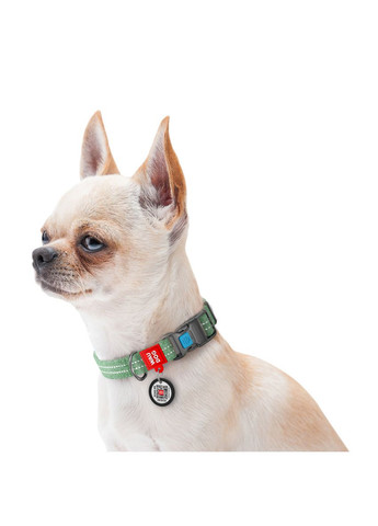 Ошейник Re-cotton с QR паспортом (ширина 15 мм, длина 25-35 см) зеленый WAUDOG (322642870)