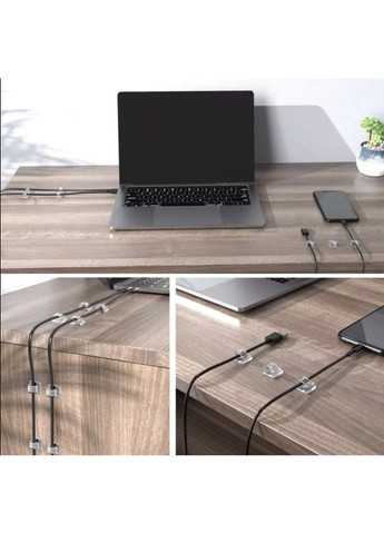 Органайзер Фиксатор кабеля держатель для проволоки самоклеющийся 3M 5 шт XL Черный Lencent (358935027)