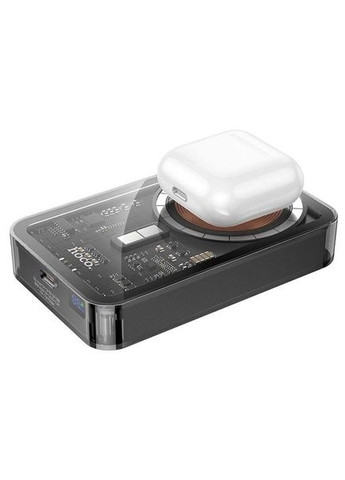 Магнитный аккумулятор портативный Q14A Ice Crystal 10000 мАч magnetic MagSafe черный Hoco (293346593)