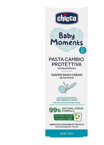 Крем защитный под подгузник с цинком и пантенолом Baby Moments 100ml (1356352-14162727) Chicco (368643967)