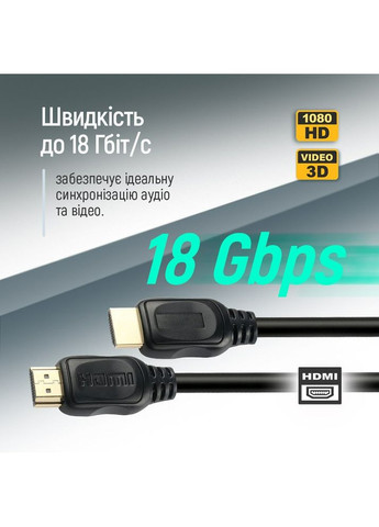 Кабель HDMI - HDMI V 2.0 (M/M), 4K/60 Гц, 5 м, Black (CW-CBHD080-BK) Colorway (364860882)