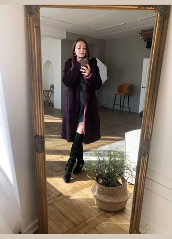 Шуба з норки, штучне хутро з капюшоном довга No Brand (308999833)