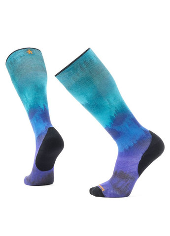 Шкарпетки чоловічі Ski Targeted Cushion Compression Print OTC Чорний-Бірюзовий Smartwool (365309317)