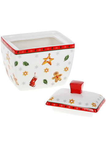 Цукорниця З Різдвом 300мл порцеляновий новорічний посуд для столу подарунок до свята Bona (368988299)