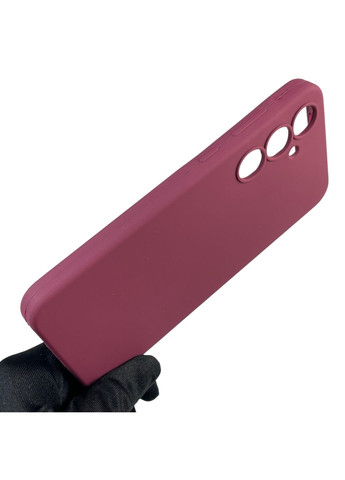 Чохол для Galaxy A55 5G (SM-A556B) силіконовий з мікрофіброю нековзний на самсунг а55 5г бордовий Samsung (366390209)