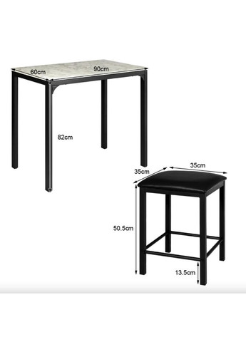 Комплект мебели Venni барный стол с табуретом 2 шт Costway (362027988)