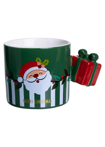 Чашка порцелянова новорічна Merry Christmas 400 (мл) Зелена FM-CS-49GR Yiwu (371391804)