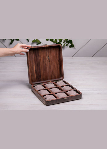 Цільна скринька для дев'яти годинників з персоналізацією для тата чоловіка EcoWalnut (295443832)