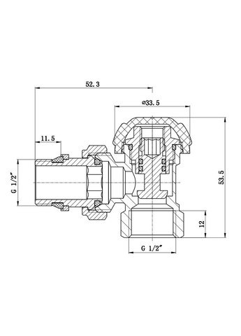 Кран радиаторный Powerful 1/2" с антипротечкой угловой SD Forte SF233W15 (341326314)