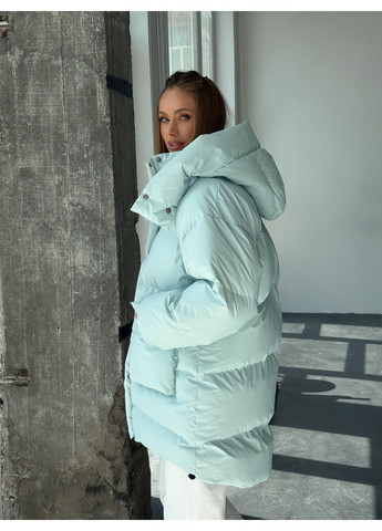 Голубой зимний Пуховик milirud