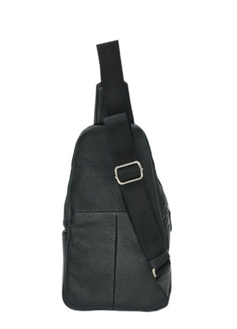 Стильна чоловіча сумка-слінг нагрудна з натуральної шкіри на блискавці, чорна LQ 819510 (278649373)