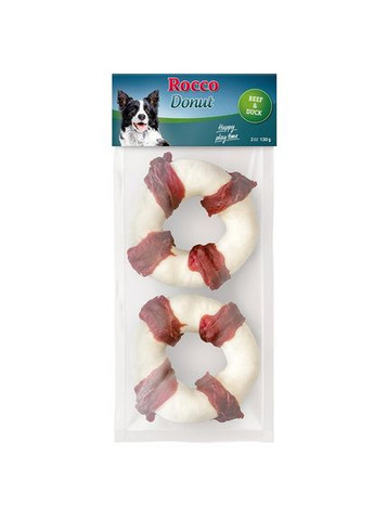 Пончик Donut для собак з м'ясом яловичини та качки 130 г ЦІНА ЗА 1 ШТ 4062911015203 Rocco (268987532)