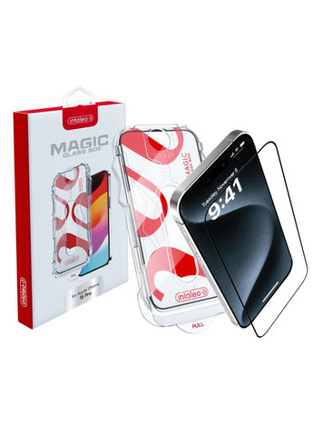 Защитное стекло с аппликатором MagicBox для Apple iPhone 15 Pro Black (4820266742850) Intaleo (370622784)