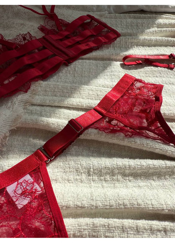 Красный балконет комплект женского белья | нежный кружевной, красное соблазнение Vital-Textile с косточками полиэстер