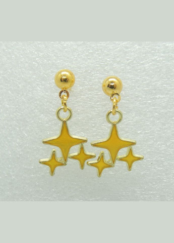 Серьги серьгигвоздики (пусеты) Звездопад 2.5 см золотистые Liresmina Jewelry (285111008)