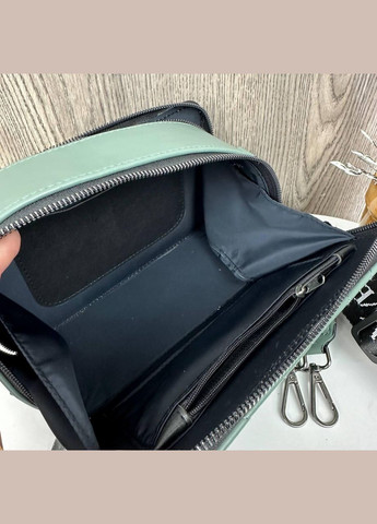 Стильная каркасная мини сумочка из экокожи с металлической бляшкой стеганная зеленая (sku_1557Т) No Brand (330575631)