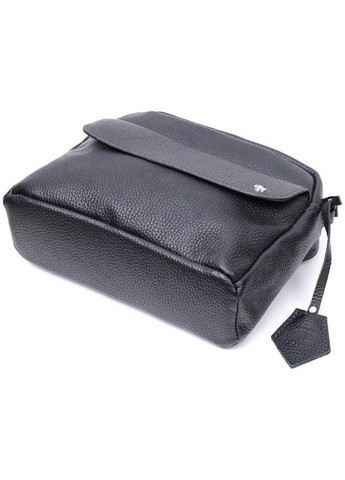 Сумка кросс-боди через плечо для телефона и для документов женская из натуральной кожи маленькая Черный 37282 Grande Pelle (353690174)