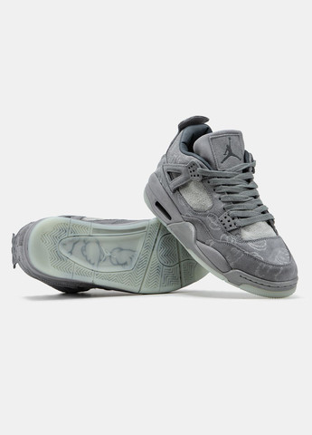 Кроссовки женские и мужские Nike Jordan 4 Retro Kaws Grey | Найк Джордан 4 Ретро серые No Brand серые демисезоны (332213975)