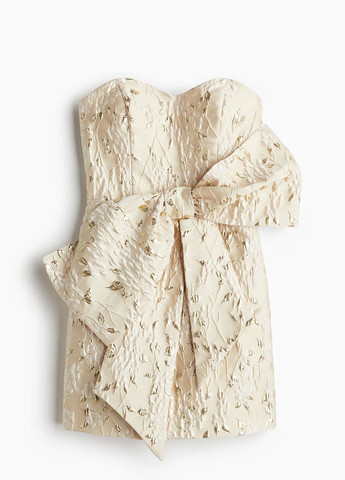 Кремовое платье H&M с цветочным принтом