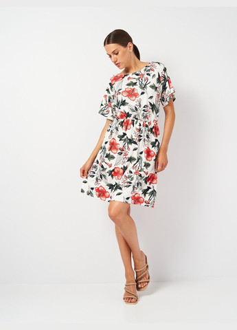 Комбинированное платье H&M с цветочным принтом