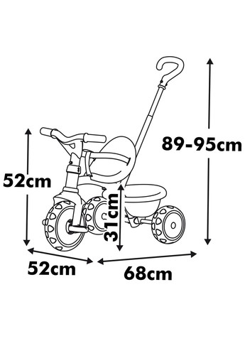 Трехколесный велосипед 2 в 1 Toys Би Муви Розовая жемчужина () Smoby 7600740339 (361400251)