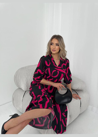 Розовое женское платье из шелкового софта цвет малина р.42/44 454128 New Trend