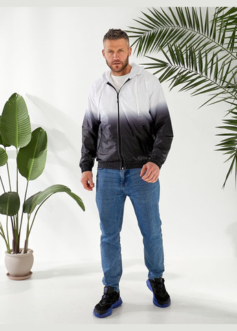 Комбінована демісезонна чоловіча вітровка-градієнт з підкладкою так капюшоном, демісезонна куртка Tailer