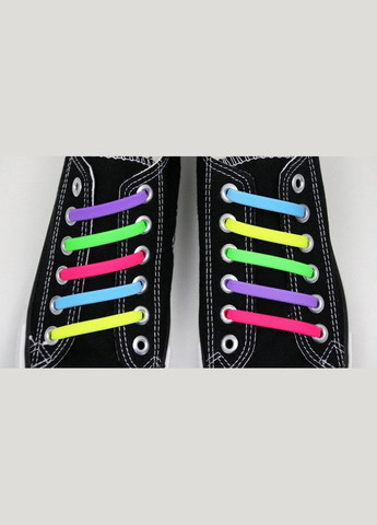 Яркие шнурки-лентяйки для кроссовок салатовые без завязок No Brand (315048603)