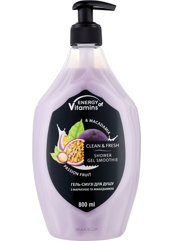 Гель-смузи для душа "Passion Fruit & Macadamia" Clean&Fresh Shower Gel Smoothie 800ml (1315787-31157385) Energy of Vitamins (368643956)